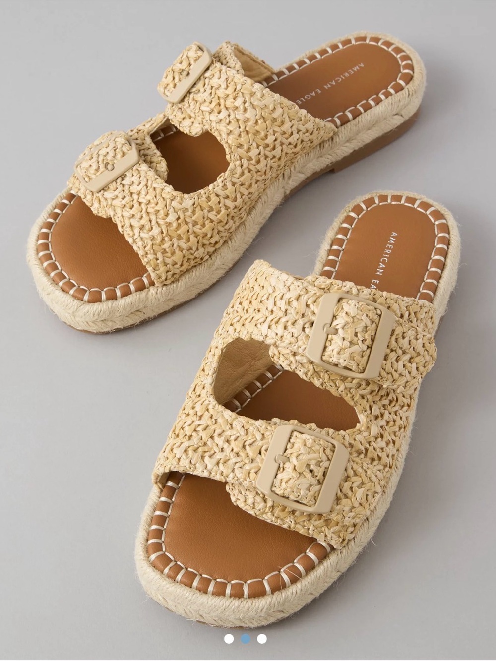 AE Rafia Backless Sandals in Natural